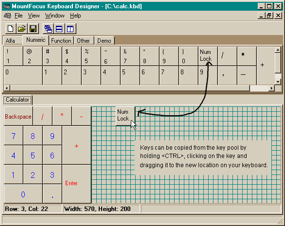 MountFocus Keyboard Designer v.1.1 main screen