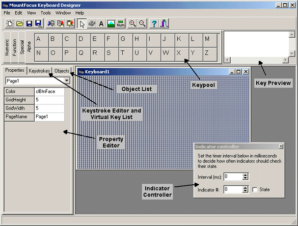 MountFocus Keyboard Designer v.1.1 main screen